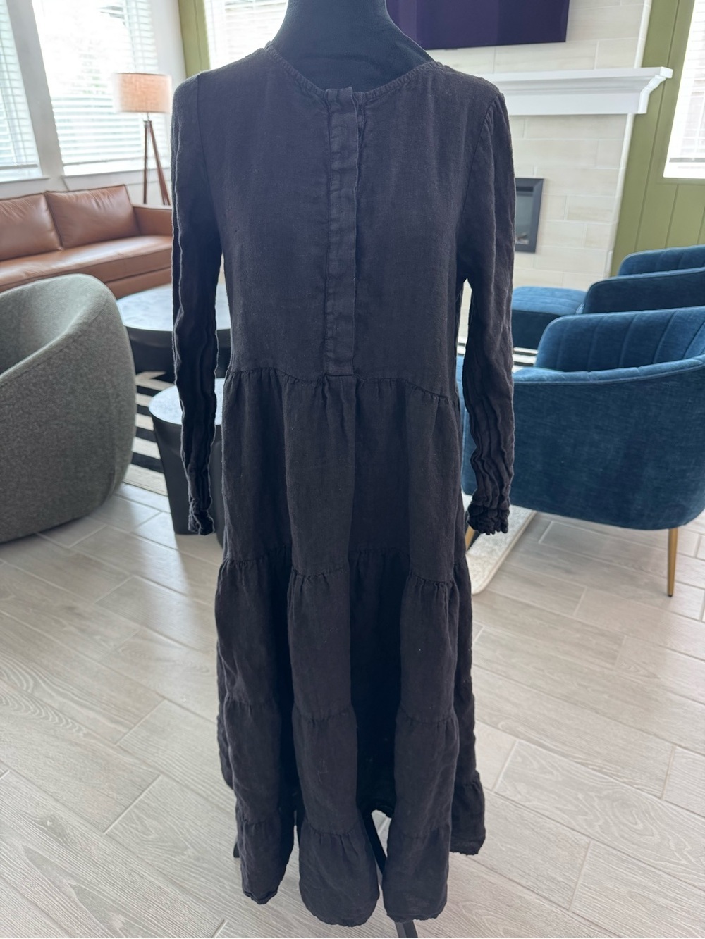 BEACHWOOD BABY 100% Linen Mara Maternity Dress One Size GUC